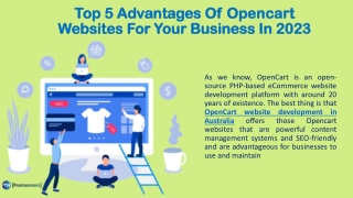 Opencart Website Development In Australia