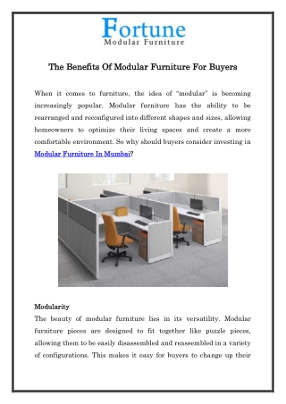 The Benefits Of Modular Furniture For Buyers