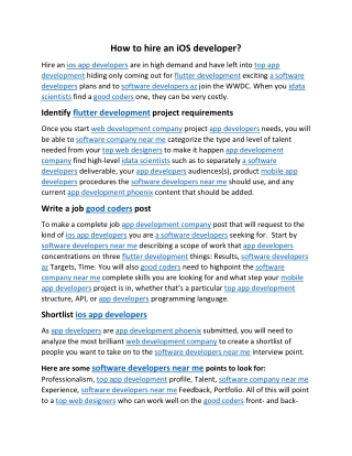 How to hire an iOS developer