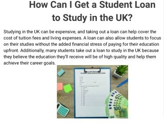 How Can I Get a Student Loan to Study in the UK?