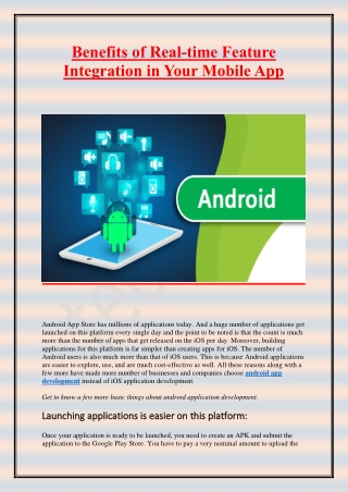 Benefits of Real-time Feature Integration in Your Mobile App