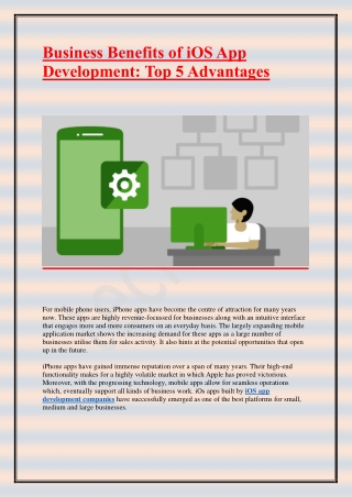 Business Benefits of iOS App Development-Top 5 Advantages
