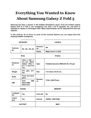Everything You Wanted to Know About Samsung Galaxy Z Fold 5