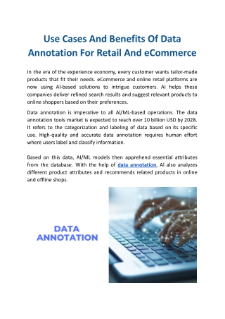 Use Cases And Benefits Of Data Annotation For Retail And eCommerce