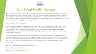Sport And Health Reston