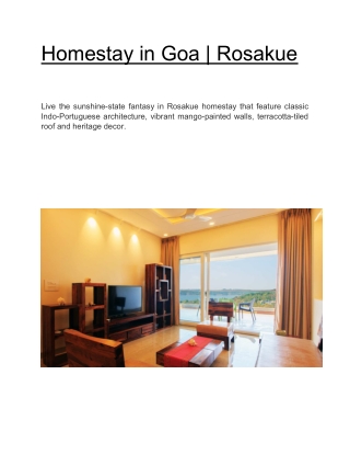 Homestay in Goa | Rosakue