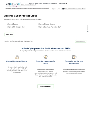 Get Acronis Cyber Protect Cloud at offer prices from ZNetLive