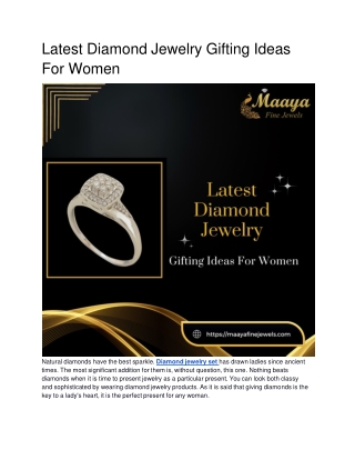 Latest Diamond Jewelry Gifting Ideas For Women.docx