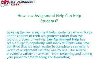 How Law Assignment Help Can Help Students