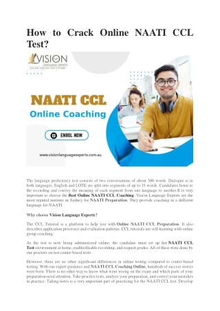 How to Crack Online NAATI CCL Test?