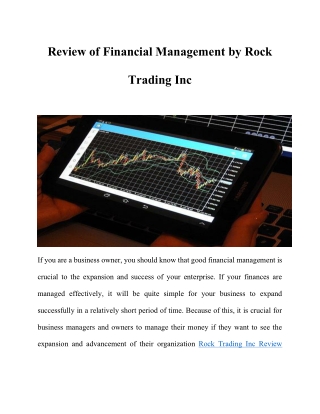 Review of Financial Management by Rock Trading Inc 1