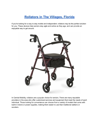 Rollators in The Villages, Florida