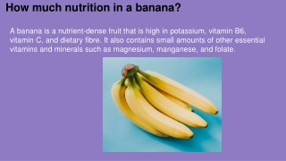 How much nutrition in a banana_