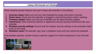 Linksys Wifi Extender Isn’t Working