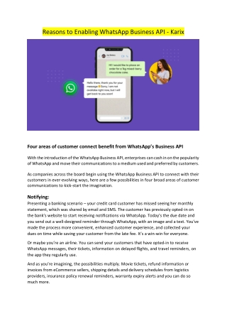 Reasons to Enabling for WhatsApp Business API - Karix