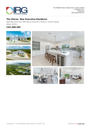 The Shores - New Executive Residence - IRG Cayman