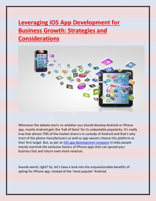 Leveraging iOS App Development for Business Growth Strategies and Considerations