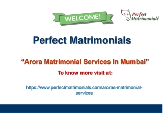 Arora Matrimonial Services In Mumbai