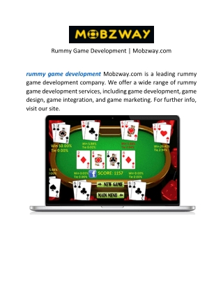 Rummy Game Development  Mobzway