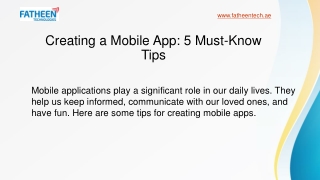 5 Things to know while creating mobile app