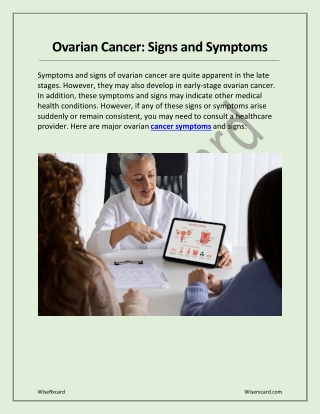 Ovarian Cancer Signs and Symptoms