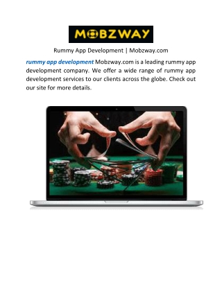 Rummy App Development  Mobzway