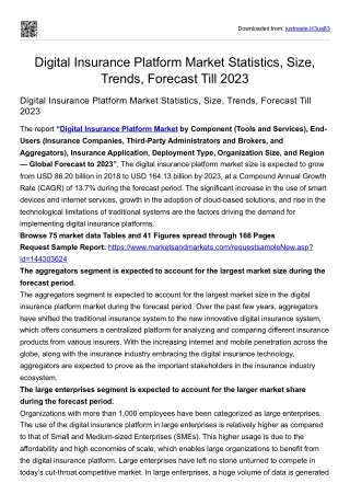 Digital Insurance Platform Market Statistics, Size, Trends, Forecast Till 2023