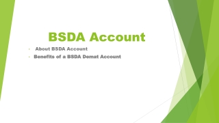 BSDA Account | Motilal Oswal