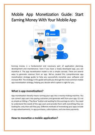 Mobile App Monetization Guide Start Earning Money With Your Mobile App