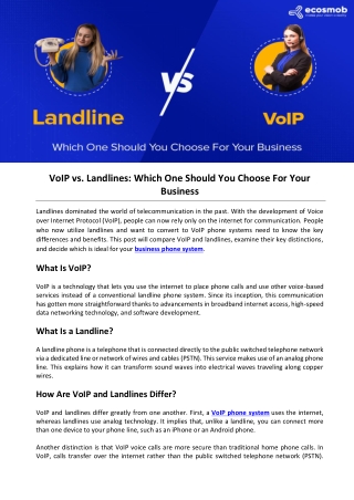 VoIP vs. Landlines Which One Should You Choose For Your Business