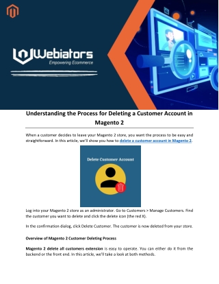 Buy Delete Customer Account Magento 2 By Webiators