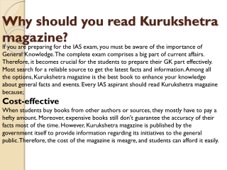 Why should you read Kurukshetra magazine