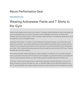 Recon Performance Gear