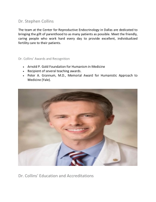 Dr. Stephen Collins, Best IVF Doctors in Dallas - Center for Reproductive Endocrinology