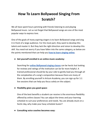 How To Learn Bollywood Singing From Scratch