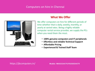 Computers on hire in Chennai