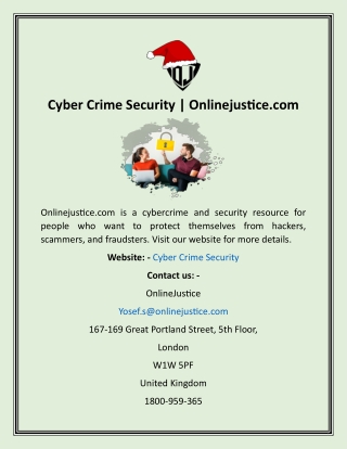 Cyber Crime Security  Onlinejustice