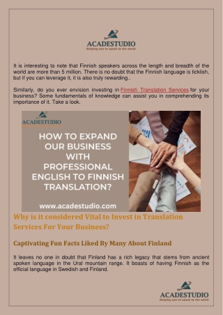 Professional English to Finnish Translation