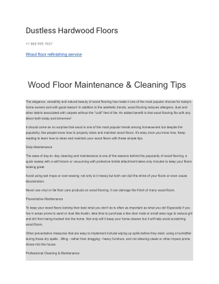 Dustless Hardwood Floors