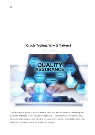 Oracle Testing Why It Matters