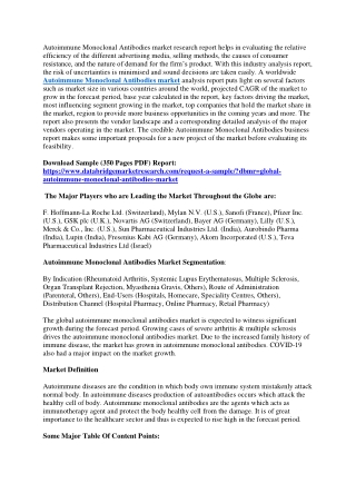 Autoimmune Monoclonal Antibodies Market