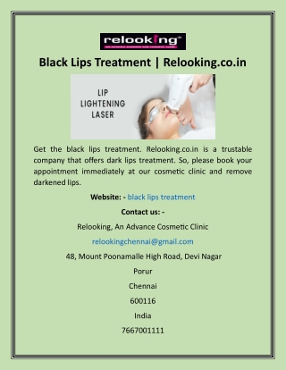 Black Lips Treatment  Relooking.co.in