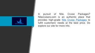 Nile Cruise Packages Nilecruisers.com