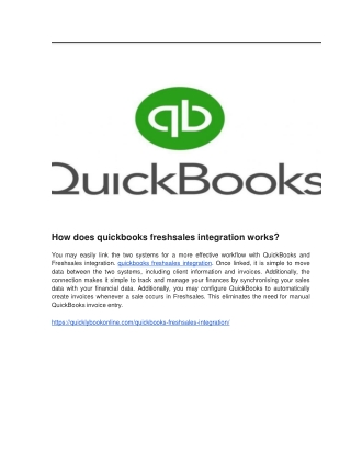 How does quickbooks freshsales integration works