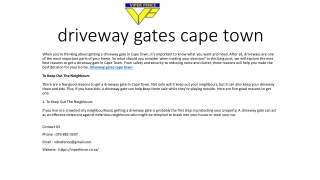 driveway gates cape town