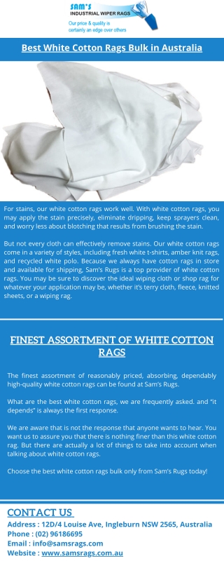 Best White Cotton rags in Australia