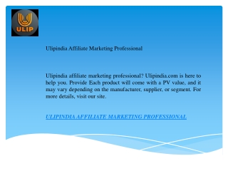 Ulipindia Affiliate Marketing Professional   Ulipindia.com