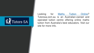 Maths Tuition Online  Tutorssa.com.au