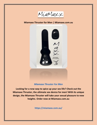 Miamaxx Thruster for Men | Miamaxx.com.au