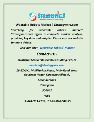 Wearable Robots Market  Strategymrc com